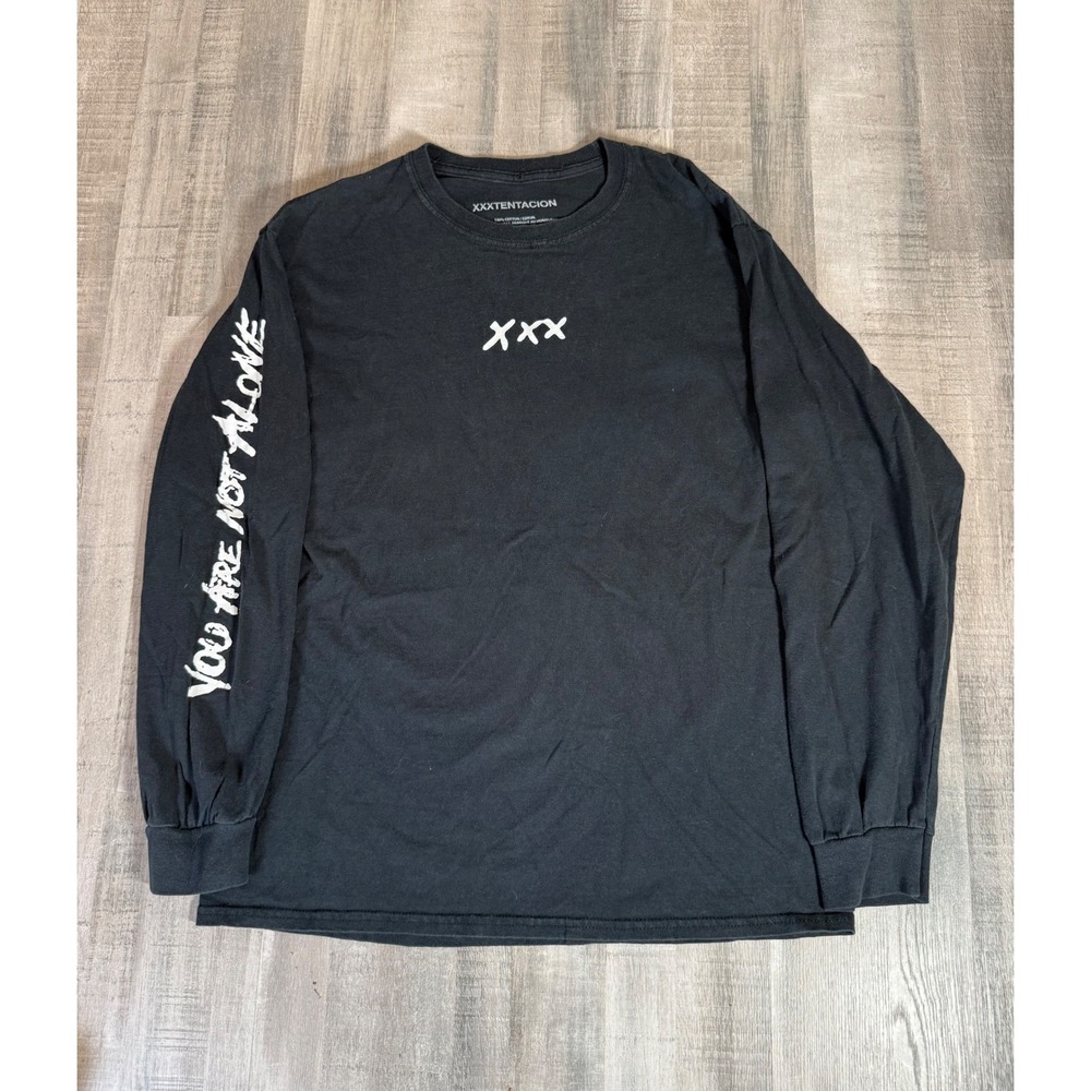 XXXTentacion You Are Not Alone Long Sleeve Rap T Shirt 2019 Black Medium